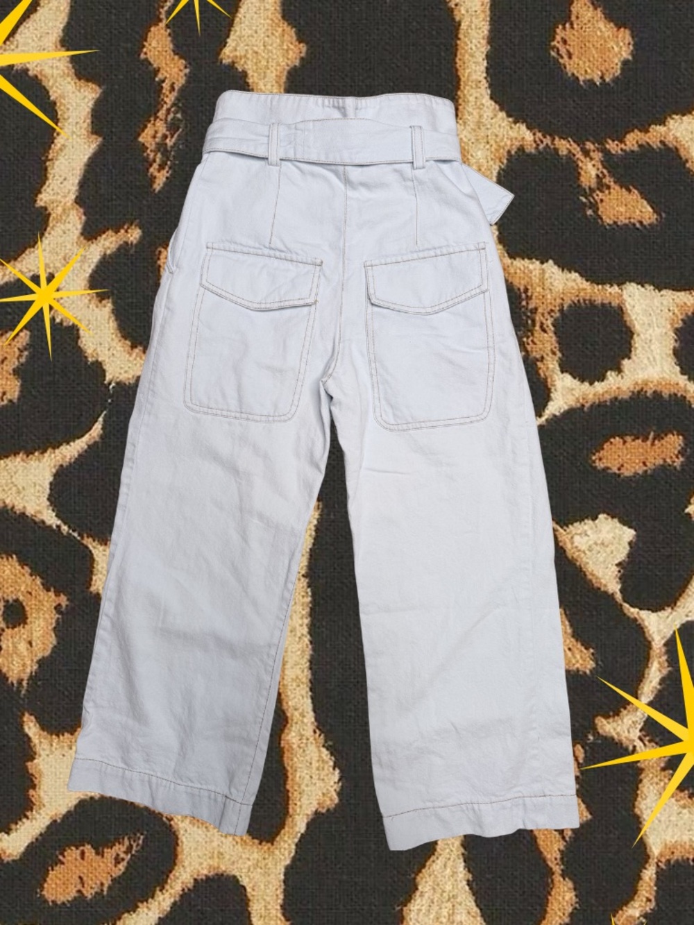 MANNING CARTELL | Light Wash Paperbag Waist Wide Leg Pants | Like New Size 2 - Picture 4 of 5